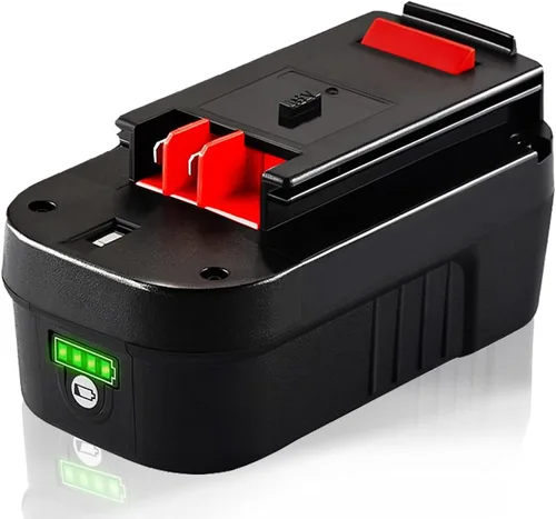 TenHutt Batería de repuesto de iones de litio de 3000 mAh y 18 V para Black and Decker HPB18 HPB18 HPB18-OPE 244760-00 A1718 FS18FL FSB18 Firestorm