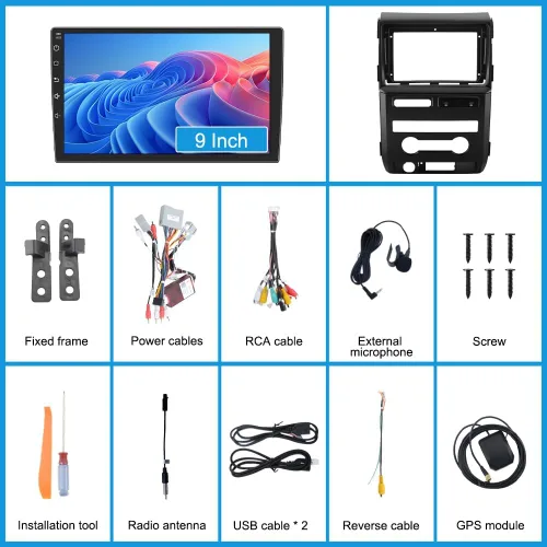 Miniatura 9 de Junsun Radio de coche 5G WiFi estéreo para Ford F150 2009-2012, pantalla táctil HD IPS de 9 pulgadas, CarPlay/Android Auto, GPS DSP RDS