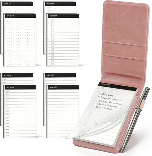 Miniatura 10 de WEMATE Juego de 10 Piezas de Soportes Pequeños para Bloc de Notas, Cuaderno de Bolsillo - Incluye Mini Soporte para Bloc de Notas de Bolsillo con 8