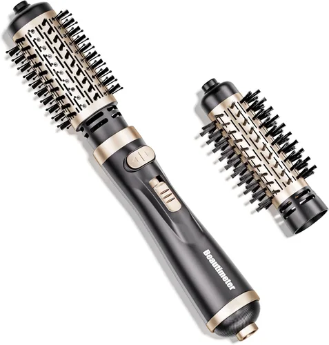 Beautimeter Cepillo Secador de Pelo 3 en 1, Cepillo Secador Rotativo con Cepillos de 2 Pulgadas y 1.5 Pulgadas Dorado