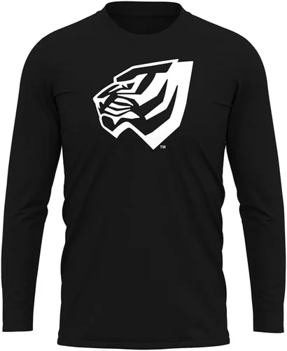 Miniatura 69 de Camisa deportiva de manga larga oficial de la NCAA Collegiate para hombre, colección negra con logotipo primario