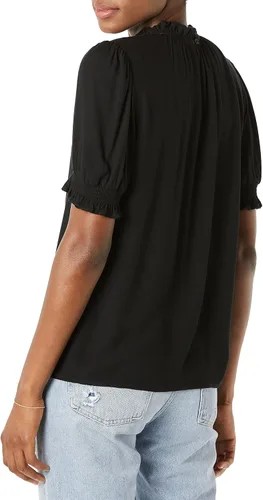 Miniatura 2 de Tienda Essentials Womens Fluid Twill Short Puff Sleeve Smock Detail Shirt