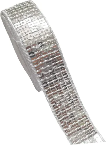 Miniatura 9 de Lauthen.S Ribete de lentejuelas Paillette de 20 yardas, 4 filas de 1 pulgada, cinta de lentejuelas para costura para manualidades, ropa, vestido