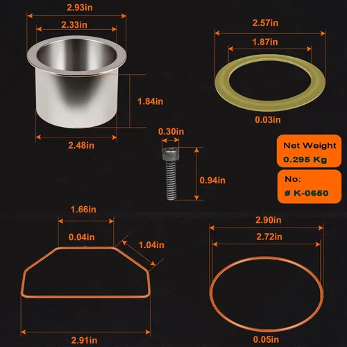 Miniatura 3 de K-0650 Kit de funda de cilindro de compresor de aire y anillo de compresión para compresores sin aceite Craftsman DeVilbiss Porter Cable DeWalt