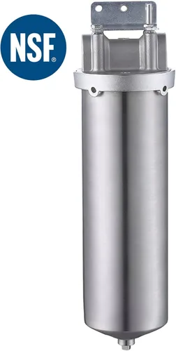 Miniatura 2 de NSF/ANSI 42 Certificación 304 Carcasa de filtro de acero inoxidable para cartucho de filtro de 10 pulgadas, carcasa de filtro de agua NPT de 3/4
