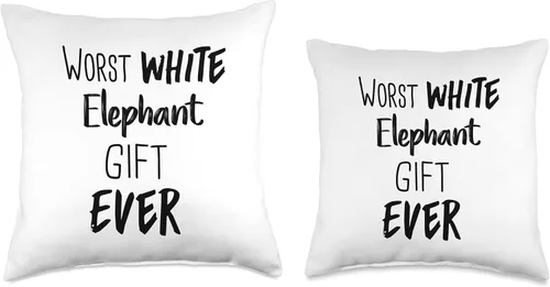 Miniatura 3 de Worst White Elephant Gift Ever Funny Present Xmas Peor almohada de elefante blanco para regalo, 16 x 16 pulgadas, multicolor