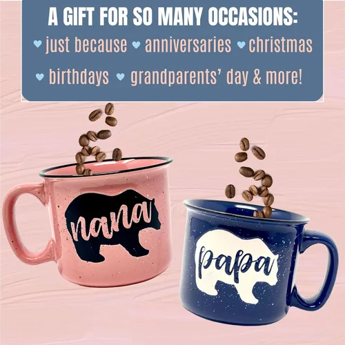 Miniatura 6 de Brooke & Jess Designs Oso Nana y Oso Papá 15 oz Linda Taza de Café para Abuela, Anciana - Regalos para Abuela, Día de la Madre, Navidad, Cumpleaños