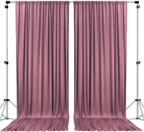 Miniatura 32 de AK TRADING CO. Cortinas de telón de fondo de poliéster IFR de 10 pies x 8 pies con bolsillos para varillas - Cortinas para decoración de ventana