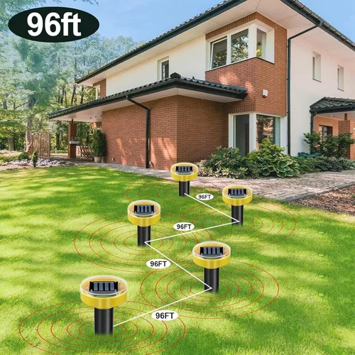 Miniatura 4 de Repelente de serpientes para patio, paquete de 10 unidades, repelente ultrasónico de topos, repelente de topos con energía solar, picos disuasorios