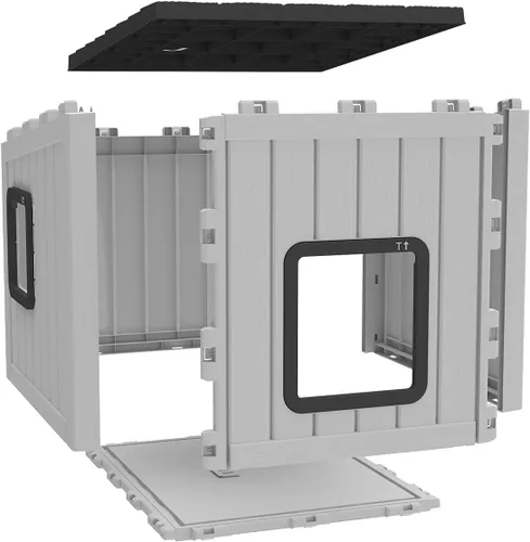 Miniatura 2 de DRATO Casa para gatos al aire libre, impermeable, material de polipropileno, refugio para gatos, robusto, resistente, fácil de montar, cálida casa