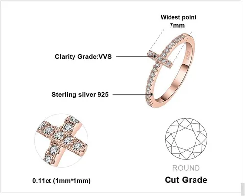 Miniatura 32 de JewelryPalace - Anillos de plata de ley 925 chapados en oro rosa, amarillo o blanco de 14 K para mujer, de compromiso, con circonia cúbica, de boda