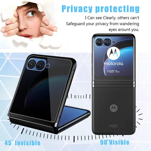 Miniatura 4 de Protector de pantalla de privacidad para Motorola Razr 40 Ultra (2023) [2 unidades] Protector de pantalla de privacidad rWith [2 unidades] Protector