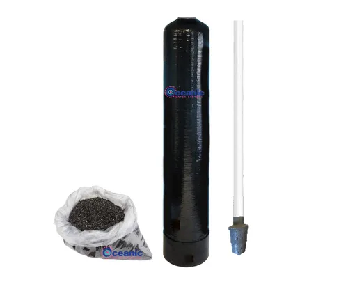 Tanque de filtro de agua de repuesto + carbón de cáscara de coco activado previamente cargado (GAC) y tubo elevador | 9 x 48 pulgadas - 1.0 pies