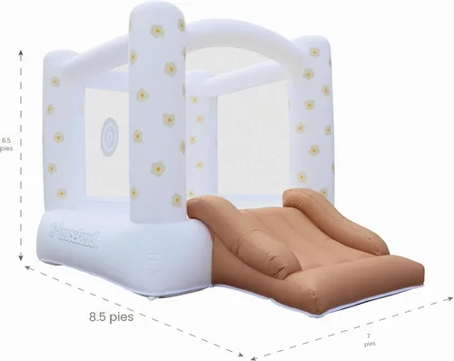 Miniatura 7 de Casa de rebote inflable Bounceland in Bloom Playland, 8.5 pies de largo x 7 pies de ancho x 6.5 pies de alto, casa de rebote floral neutra