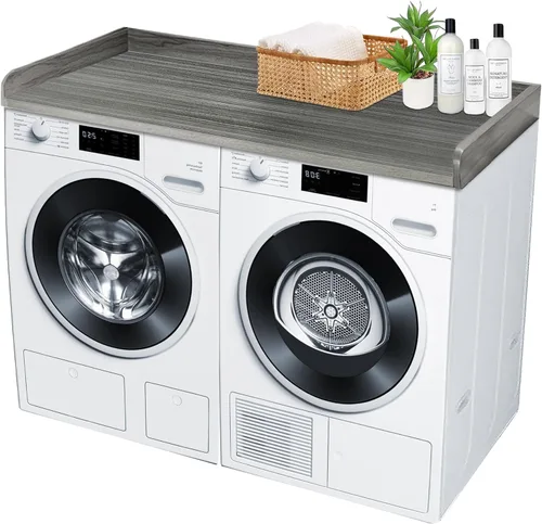 Miniatura 7 de Royxen Encimera de Lavandería de Madera Maciza, Encimera para Todas las Lavadoras y Secadoras de Carga Frontal, Espacio Extra para la Lavandería