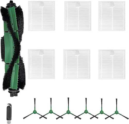 Piezas de repuesto compatibles con aspiradora Irobot Roomba Y0110 Y013420 Y0140 Y054020 Q011 Q0120 Q052, 1 cepillo de rodillo, 6 y 6 cepillos