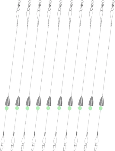 Miniatura 8 de Carolina Rigs para pesca, líderes de pesca de acero de 12 pulgadas con peso de pesca, aparejos Carolina preaparejados con peso de pesca de 1/6