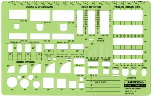 Miniatura 8 de Plantilla de detalle de cocina Rapidesign con escala de 1/2 pulgada, 1 unidad (R719)