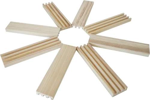 Miniatura 5 de DNB - Bandejas de madera para dominó, juego de 8 soportes, 3 ranuras por soporte, dominó no incluido
