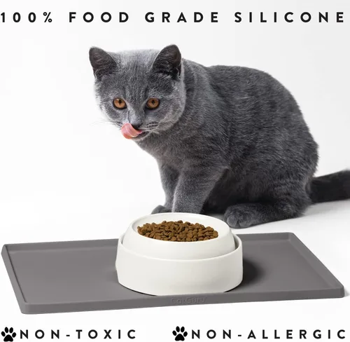 Miniatura 6 de CatGuru Tapete de Comida para Gatos, Tapetes de Alimentación Pequeños y Grandes, Mantel Individual de Silicona 100% Impermeable para Mascotas