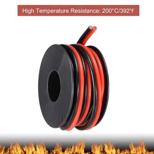 Miniatura 7 de MECCANIXITY Alambre de calibre 14, 2 conductores, alambre de silicona paralelo de 14 AWG, alambre trenzado de alambre de cobre estañado, carrete