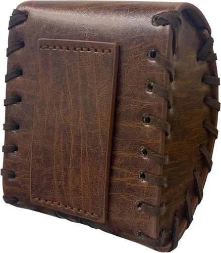 Miniatura 4 de HiiFeuer Mini bolso medieval de piel sintética, bolsa para cinturón renacentista portátil, monedero nórdico, bolsa de dados para LARP Ren Faire