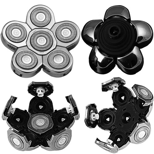Miniatura 7 de Cabezales de repuesto para afeitadora de cabeza magnéticas, 7 cuchillas de repuesto compatibles con Freebird Shaver y otras marcas (plateado6)