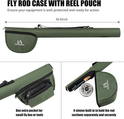 Miniatura 6 de M MAXIMUMCATCH Maxcatch Extreme Kit Combinado de Pesca con Mosca 3/5/6/8 Peso, Equipo de Caña y Carrete de Mosca para Principiantes, con Estuche