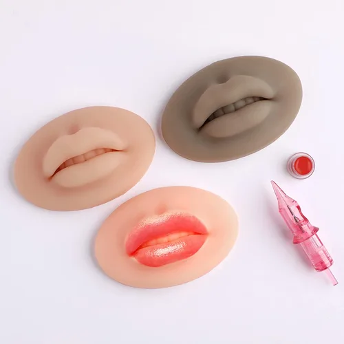 Miniatura 4 de Amber Lash Práctica de tatuajes de imitación de piel y cuerpo para una experiencia realista de PMU (labio de silicona 3D, 3 piezas)