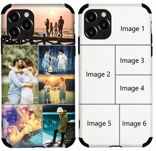 Miniatura 12 de Funda personalizada para iPhone 17, 16, 15, 14, 13, 12, 11 Pro/Max/Air/Puls, piel sintética + material TPU, bolsa de aire de cuatro esquinas es