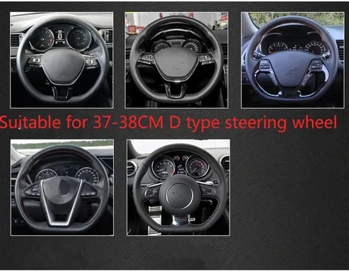 Miniatura 2 de Funda de cuero sintético para volante de automóvil, tipo D para Nissan para X-Trail para Qashqai para Rogue for Sport para Rogue 2017 2018 2019 2020