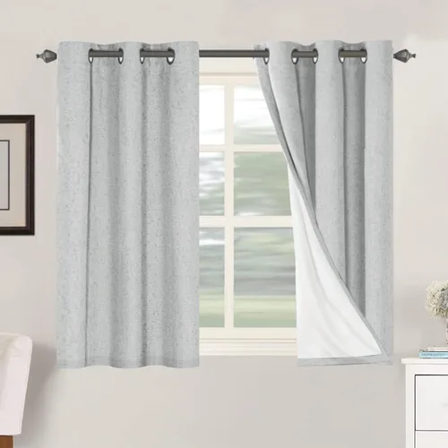 Miniatura 86 de H.VERSAILTEX Cortinas opacas de lino de 72 pulgadas de largo, 100% absolutamente opacas, con aislamiento térmico, con textura de lino, cortinas