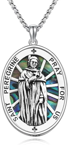 Miniatura 384 de Collar de plata de ley 925 con medalla de San Patrón, colgante de protección católica, amuleto, joyería religiosa para hombres y mujeres
