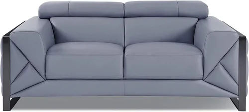 Miniatura 27 de BlackJack Furniture Gianni - Sofá de cuero italiano de grano superior con reposacabezas ajustables de 9 posiciones, patrón geométrico contemporáneo