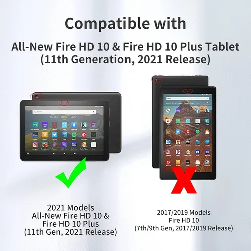 Miniatura 44 de Funda para tablet Fire 7 (12ª generación, versión 2022), delgada, a prueba de golpes, delgada, de piel sintética, con función de apagado/encendido