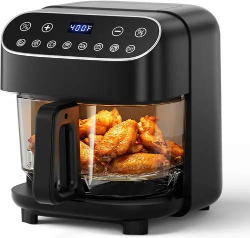 Miniatura 9 de WAA Horno tostador con freidora de aire, combo de horno tostador de 19 cuartos de galón, encimera digital 12 en 1, tostado de convección natural