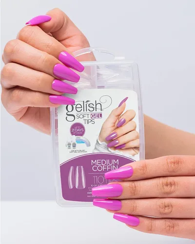 Miniatura 4 de Gelish Soft Gel™ - Kit de iniciador de introducción de cobertura completa, puntas de presión de ataúd mediano