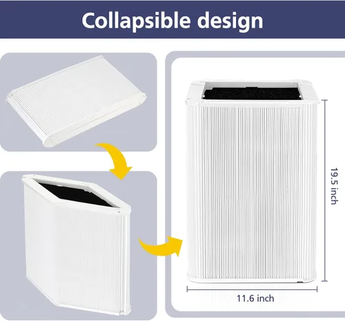 Miniatura 3 de Filtro de Reemplazo 121 Compatible con Purificador de Aire Blueair Blue Pure 121, Filtros HEPA 2-en-1 con Filtro de Partículas y Carbón Activado