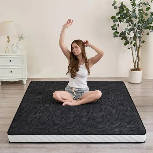 Miniatura 9 de Zelladorra Colchón japonés para suelo, colchón de futón acolchado con parte inferior antideslizante, cama de piso plegable con bolsa
