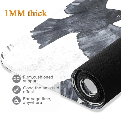 Miniatura 5 de Black Birds Yoga Mat Non Slip Thick Kids Eco Friendly Rubber Workout Foldable Yoga Mat Women Exercise
