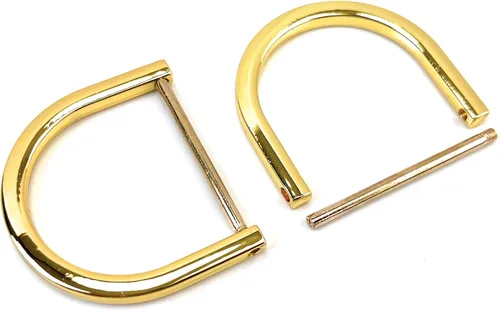 Miniatura 40 de 4 anillos en D resistentes con grillete de 1-1/2 pulgadas, oro antiguo, en forma de U, repuesto para bolso, llavero, collar de perro