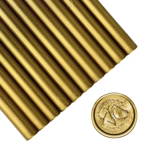 Miniatura 14 de SHOWIN Varillas de cera de sellado para pistola de pegamento para sello de cera, dorado metálico, ideal para invitaciones de boda, sobres
