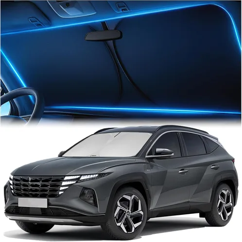 Miniatura 28 de Parasol para parabrisas para Honda Civic 2022 2023 2024 2025 2026 – Tecnología innovadora sin paso de luz, recorte para espejo, bloquea el 99%