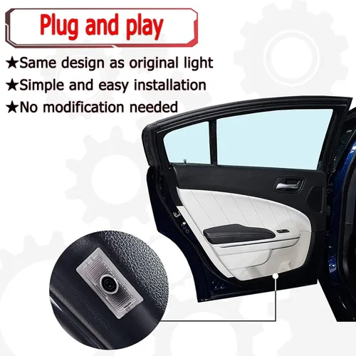 Miniatura 7 de Logotipo LED para Puerta de Coche que Nunca se Desvanece Compatible con 300 300C 300S 2005-2025 Proyector Luz de Sombra Fantasma, para Accesorios
