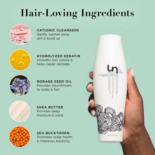 Miniatura 4 de Acondicionador Unwash de limpieza ecológica - Acondicionador limpiador co-wash hidratante y suave, libre de sulfatos y parabenos, para cabello