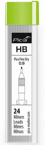 Pica Fine Dry HB 7030 - Juego de cables de repuesto de grafito de 0.354 in para casi todas las superficies para precisión sin afilar, incluye