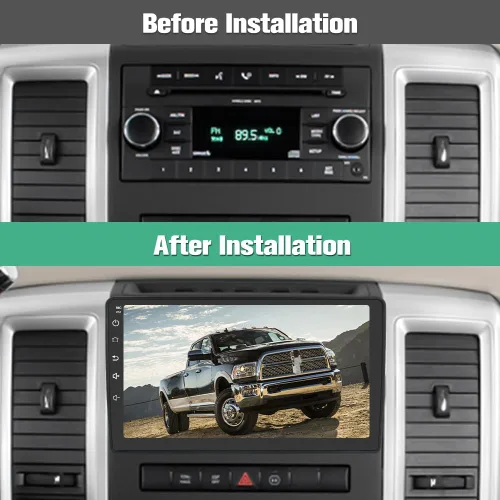 Miniatura 2 de Junsun Radio de coche estéreo Android 12 para Dodge Ram 1500 2500 2009-2012 Jeep Wrangler JK 2008-2018 con CarPlay Android Auto inalámbrico