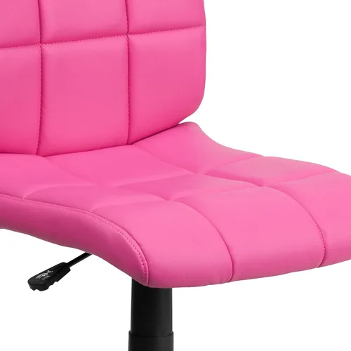 Miniatura 9 de Flash Furniture - Silla giratoria de respaldo medio de vinilo, acolchada, color negro Rosa