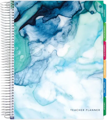 Elan Publishing Company DELUXE - Planificador sin fecha para profesores: 22 x 28 cm (8.5 x 11 pulgadas). Incluye 7 períodos, pestañas de página,