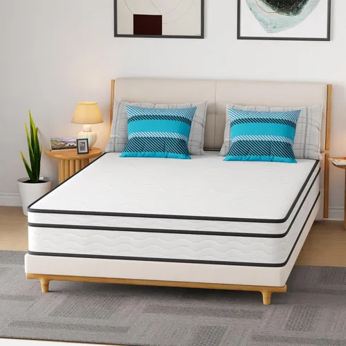 Miniatura 19 de FDW Colchón individual de 6 pulgadas, colchón híbrido de espuma viscoelástica y resortes interiores, colchón de espuma premium, alivio de presión